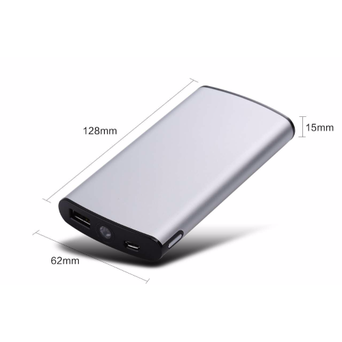 Hot selling newest Portable aluminum portable power bank 8000mah with LED torch
